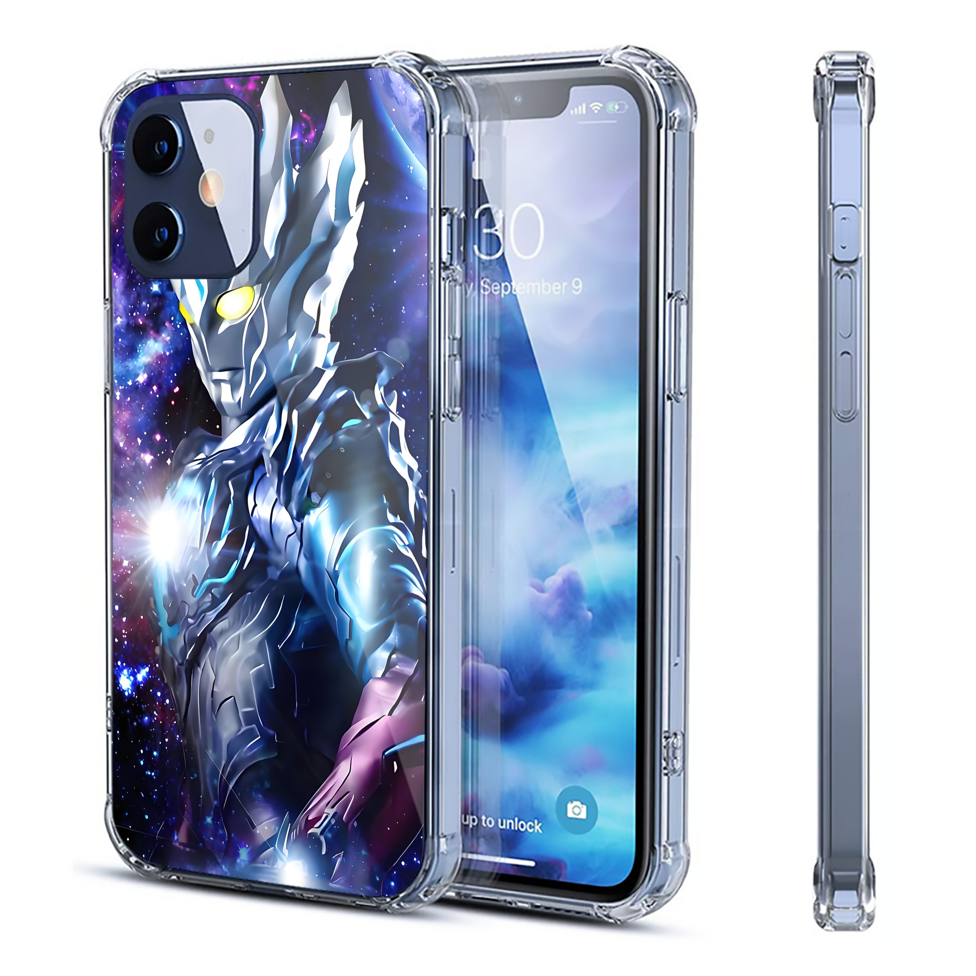 （画像用） ウルトラマン Ultraman 【iPhone 12シリーズ対応】透明スマホケース（クリアソフトケース）